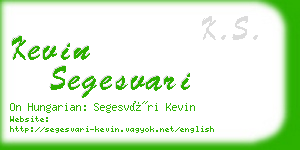 kevin segesvari business card